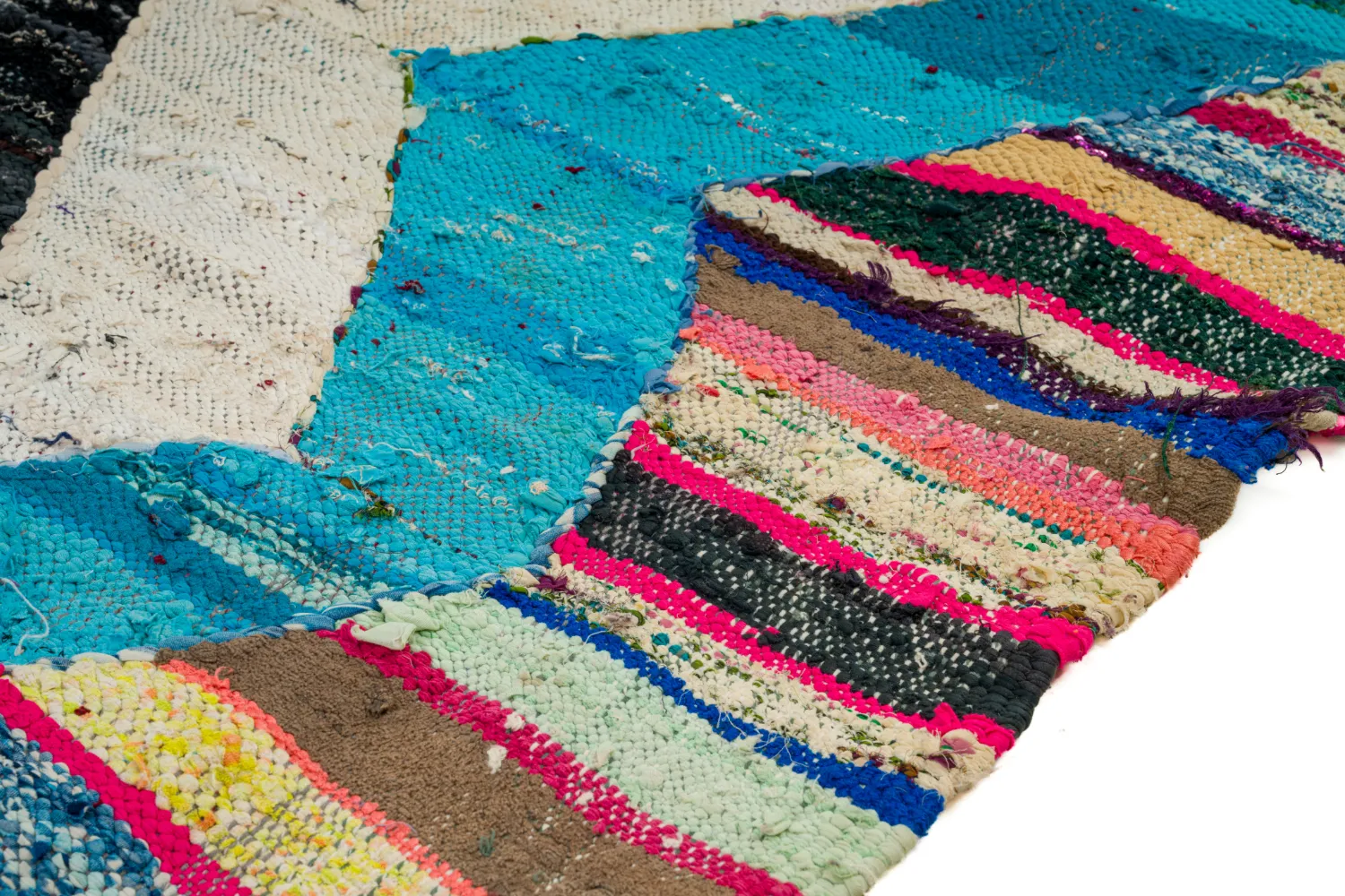Alfombra Marroquí Bereber Boucherouite 140 x 255 cm