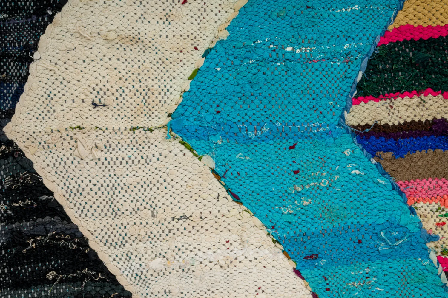 Alfombra Marroquí Bereber Boucherouite 140 x 255 cm