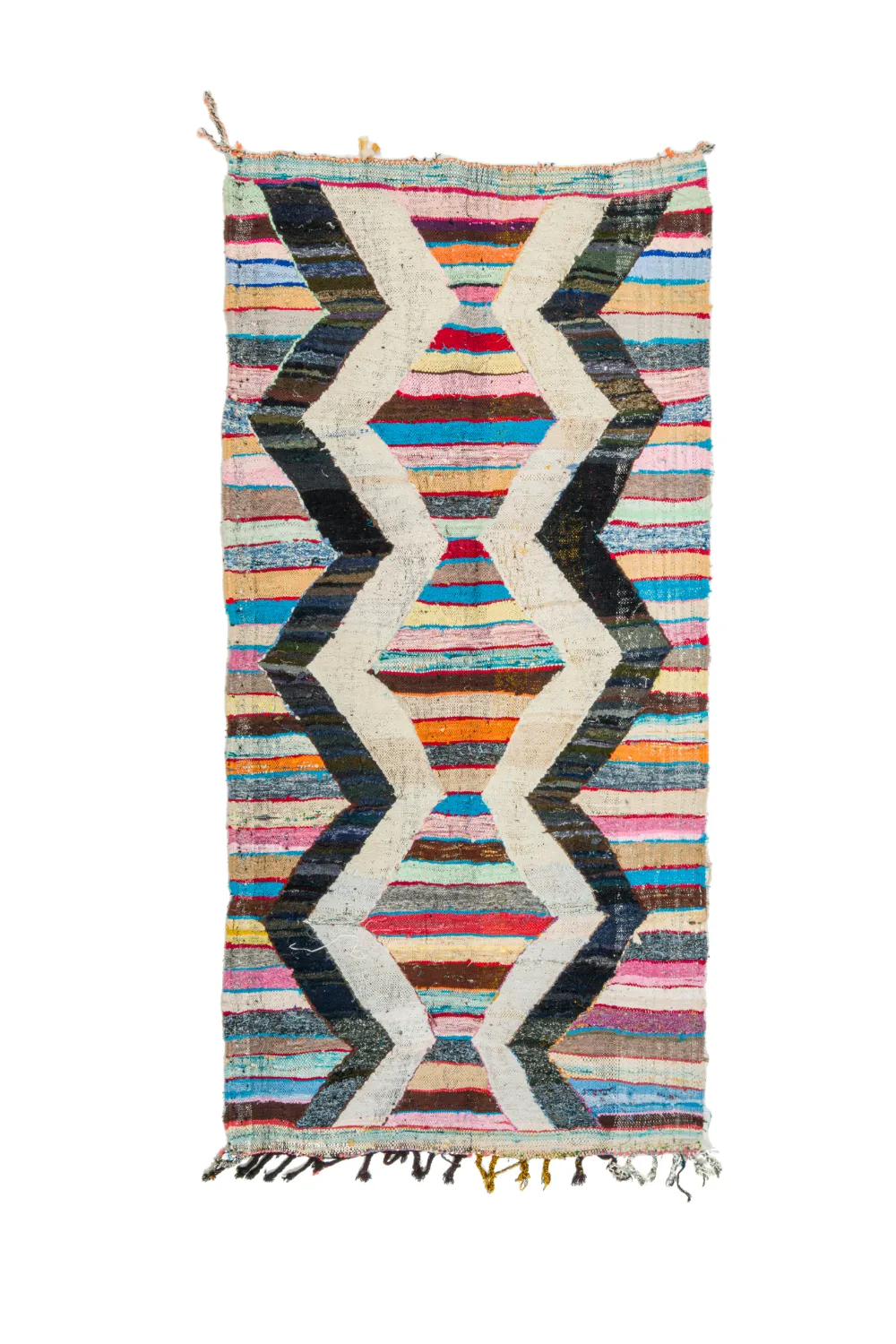 Alfombra Marroquí Bereber Boucherouite 125 x 265 cm