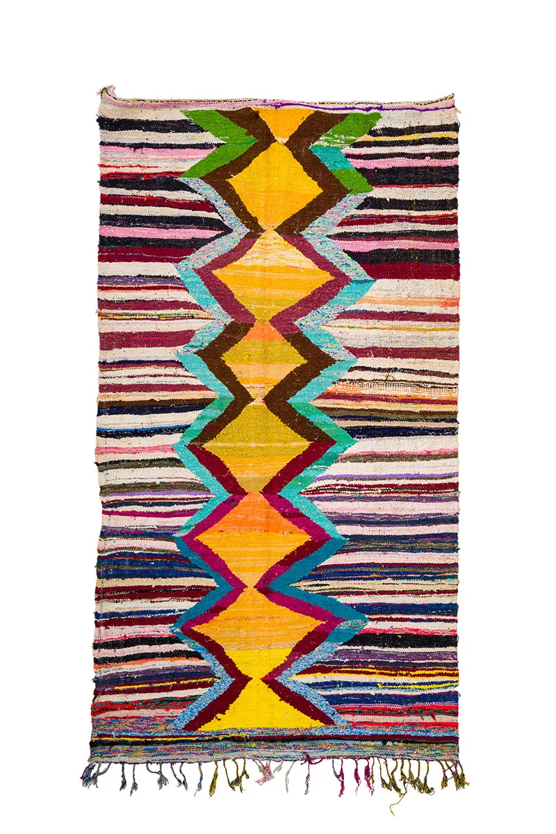 Alfombra Marroquí Bereber Boucherouite 150 x 285 cm