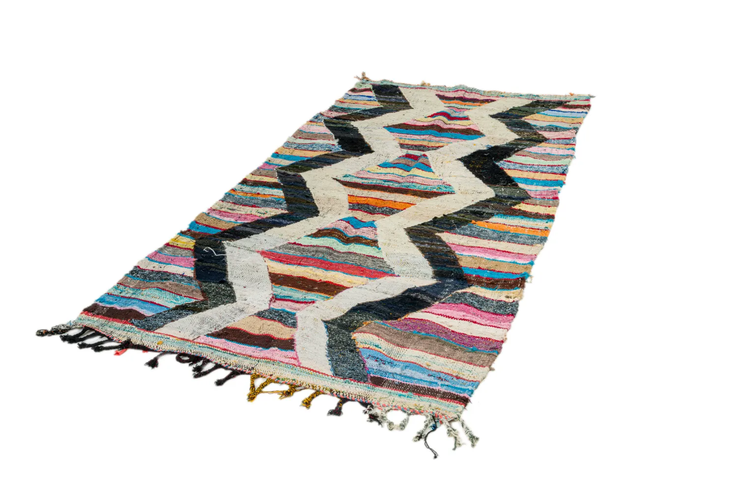 Alfombra Marroquí Bereber Boucherouite 125 x 265 cm
