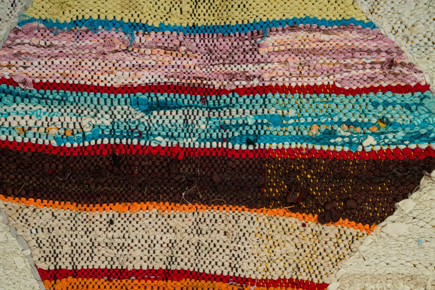 Alfombra Marroquí Bereber Boucherouite 125 x 265 cm