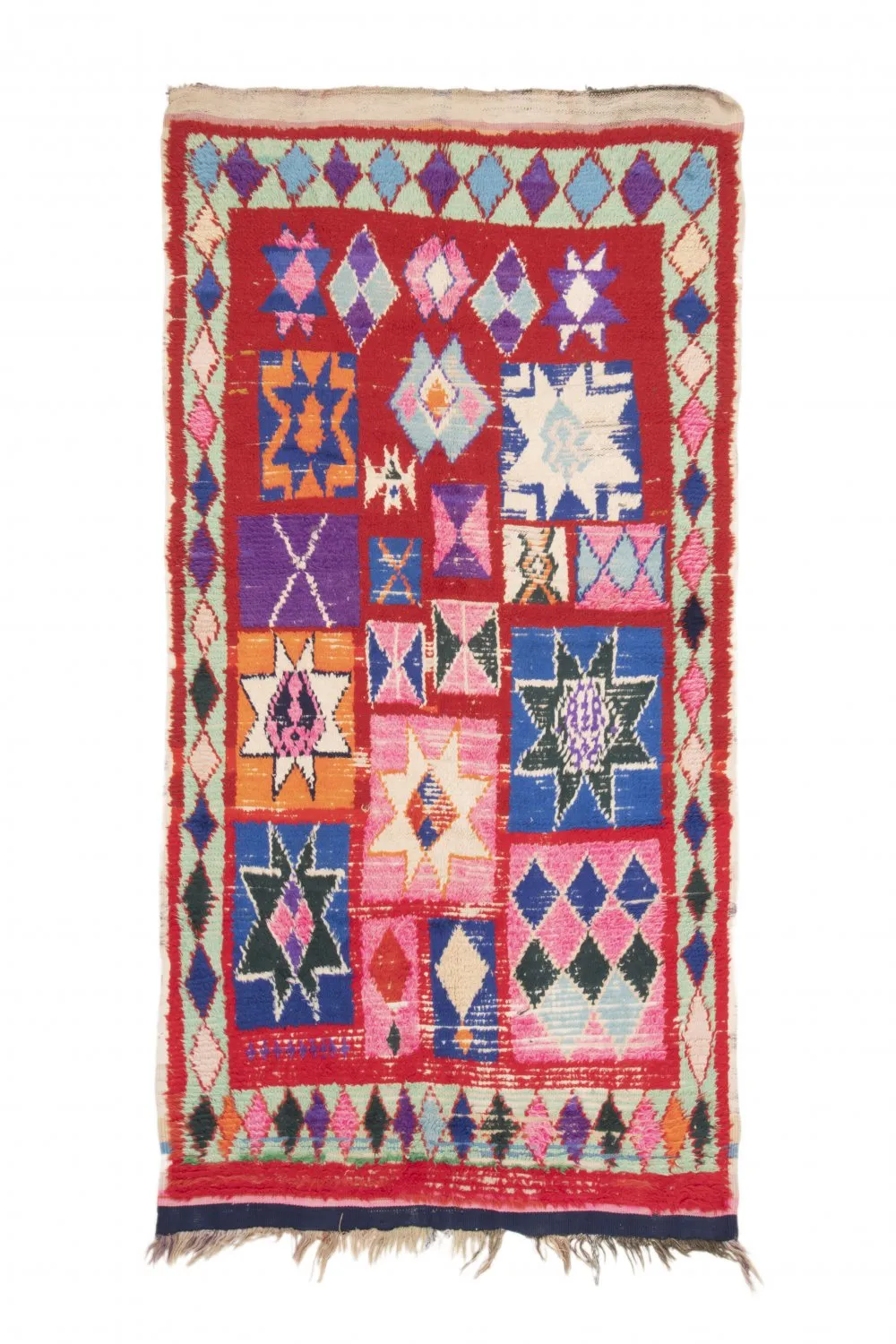 Alfombra Marroquí Bereber Boucherouite 210 x 125 cm
