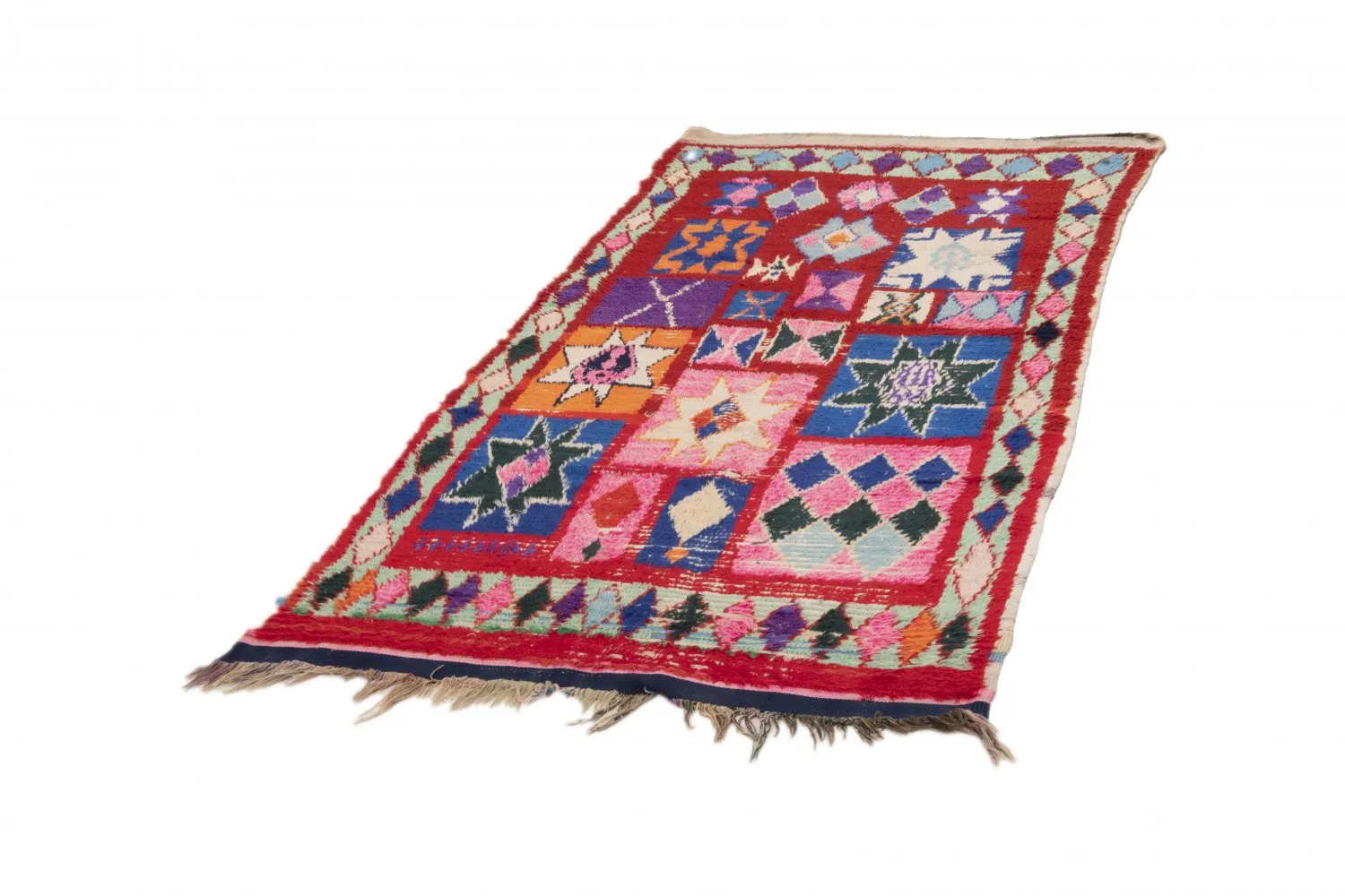 Alfombra Marroquí Bereber Boucherouite 210 x 125 cm