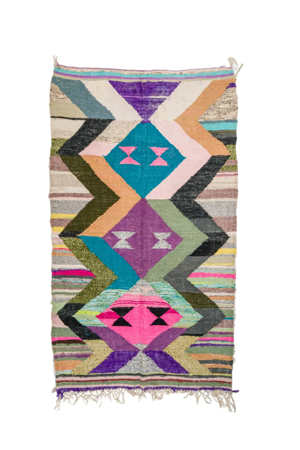 Alfombra Marroquí Bereber Boucherouite 145 x 260 cm