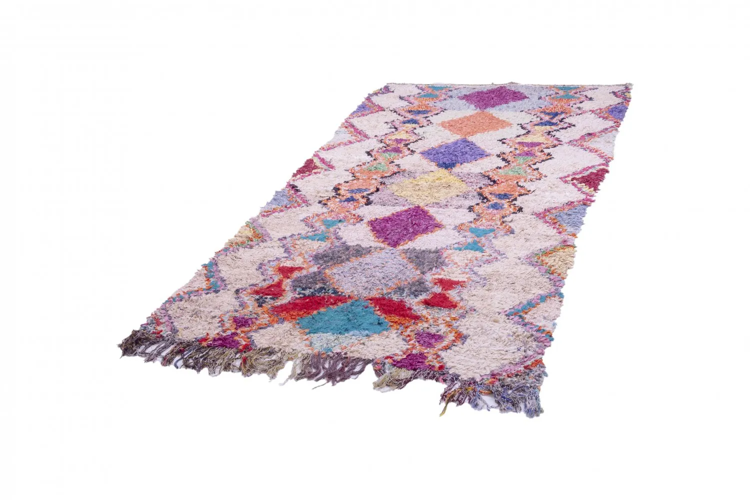 Alfombra Marroquí Bereber Boucherouite 265 x 135 cm