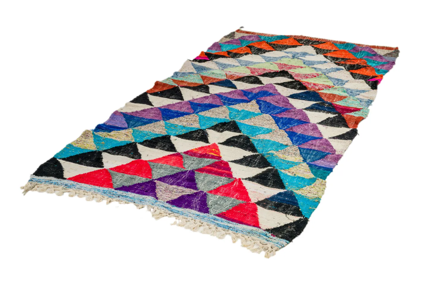 Alfombra Marroquí Bereber Boucherouite 130 x 250 cm