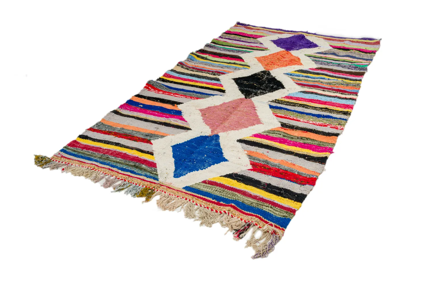 Alfombra Marroquí Bereber Boucherouite 135 x 270 cm