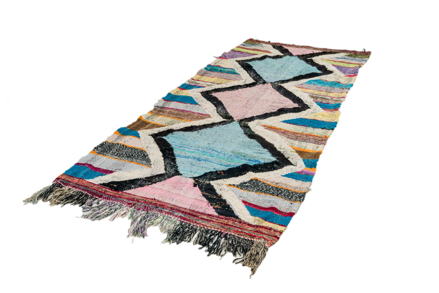 Alfombra Marroquí Bereber Boucherouite 120 x 275 cm