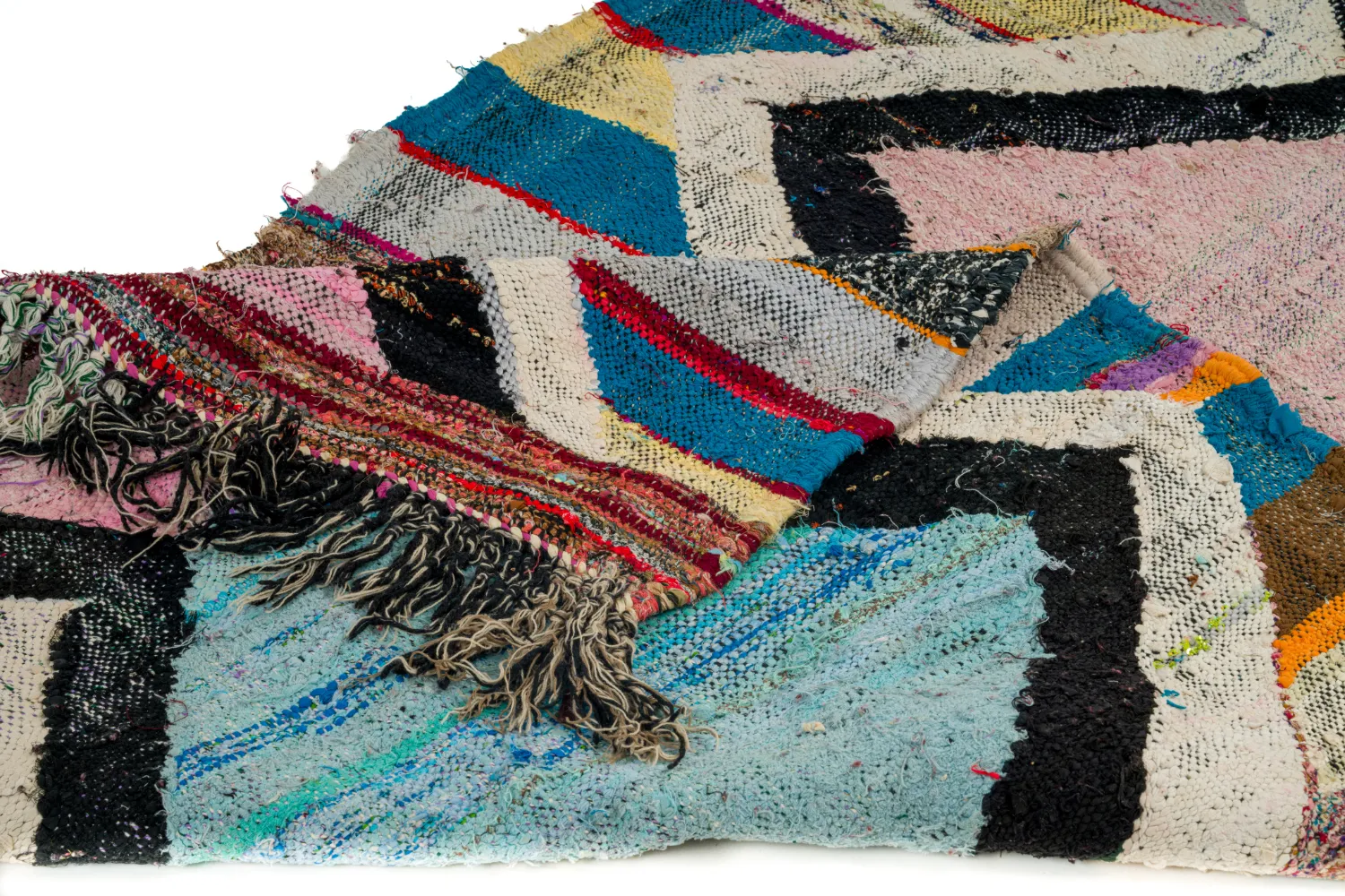 Alfombra Marroquí Bereber Boucherouite 120 x 275 cm