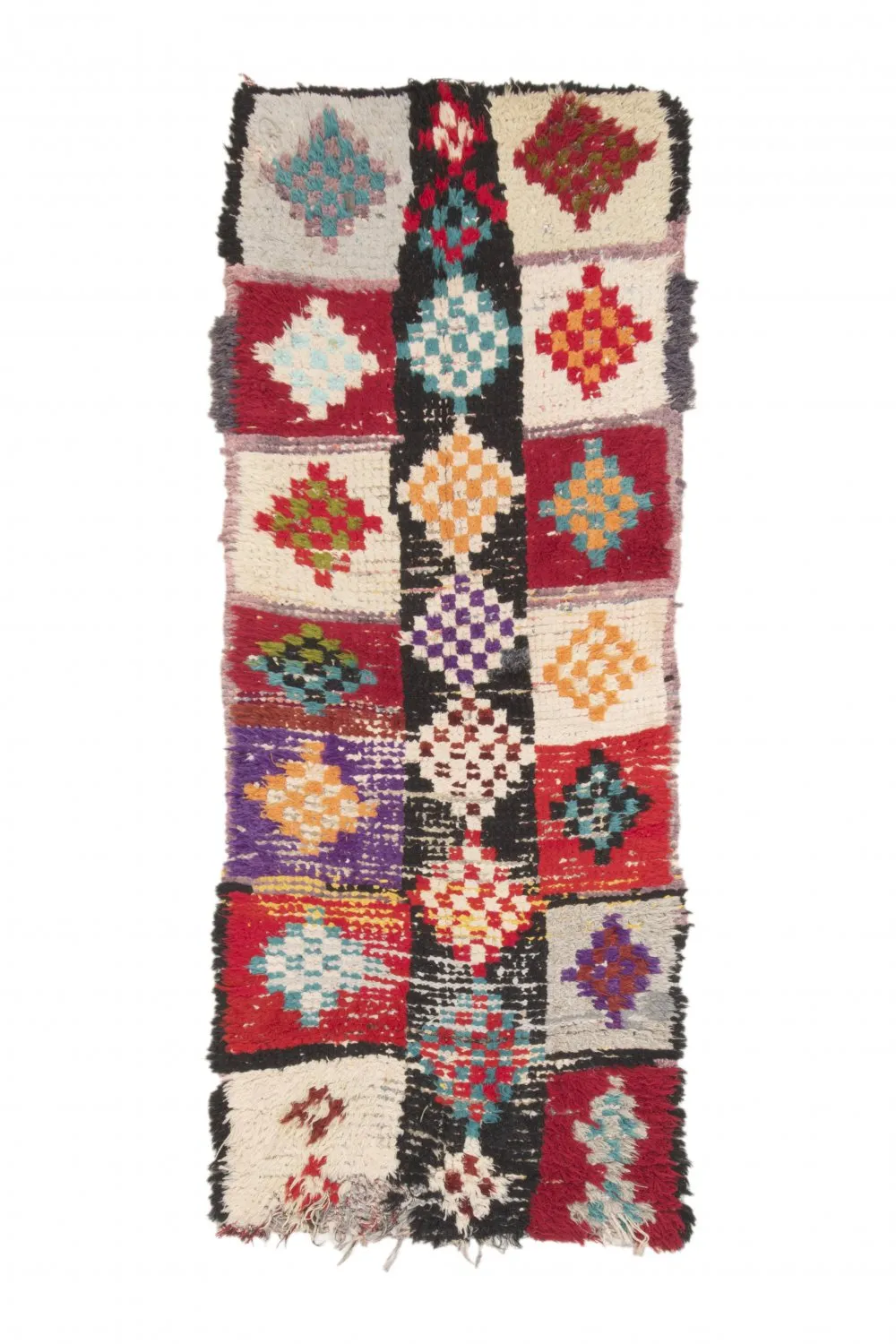 Alfombra Marroquí Bereber Boucherouite 200 x 85 cm
