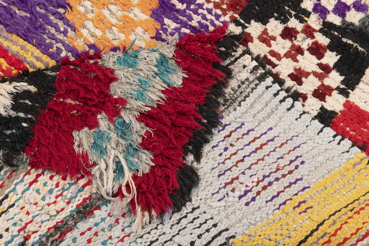 Alfombra Marroquí Bereber Boucherouite 200 x 85 cm
