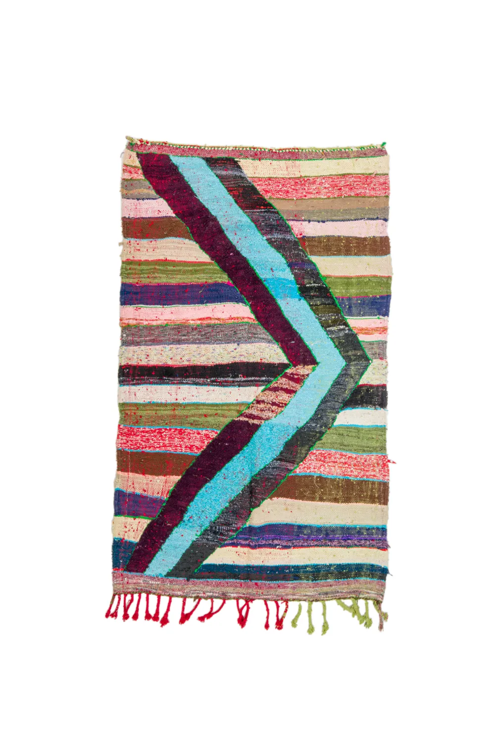 Alfombra Marroquí Bereber Boucherouite 115 x 215 cm
