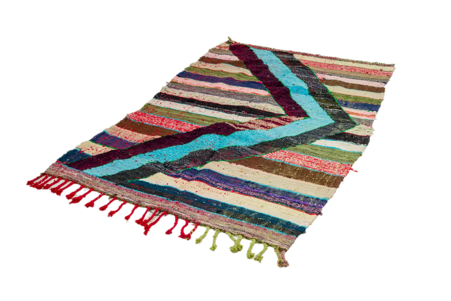 Alfombra Marroquí Bereber Boucherouite 115 x 215 cm