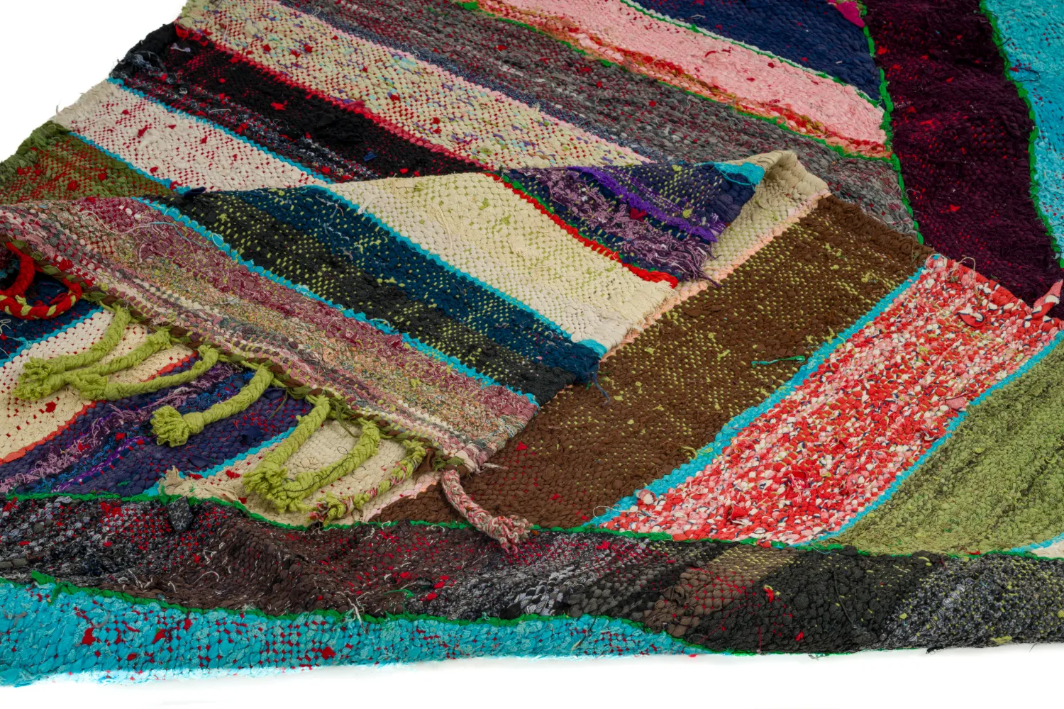 Alfombra Marroquí Bereber Boucherouite 115 x 215 cm