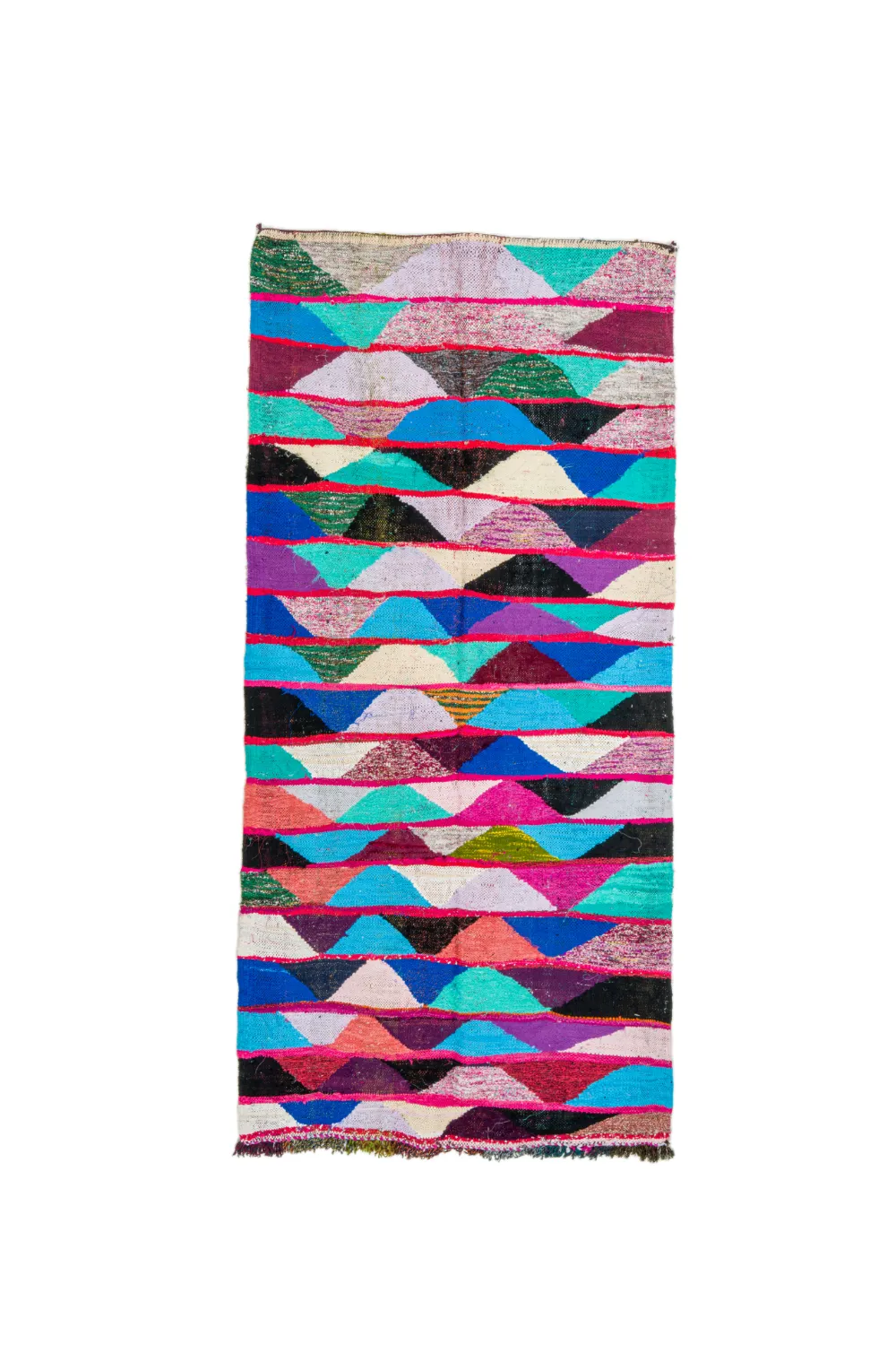 Alfombra Marroquí Bereber Boucherouite 125 x 260 cm