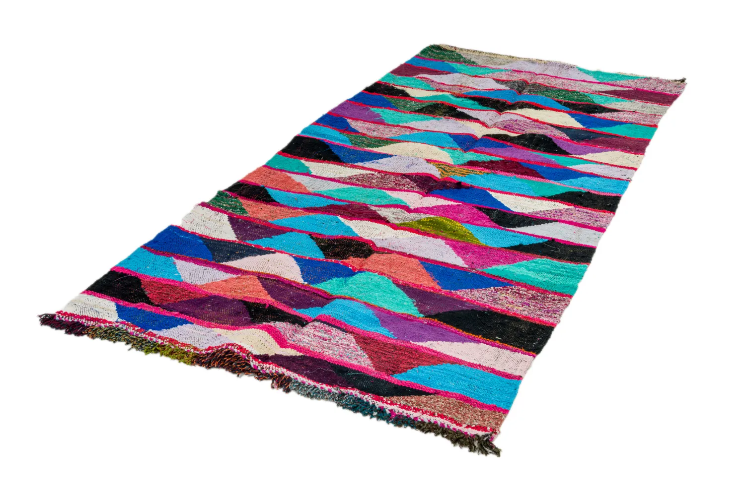 Alfombra Marroquí Bereber Boucherouite 125 x 260 cm