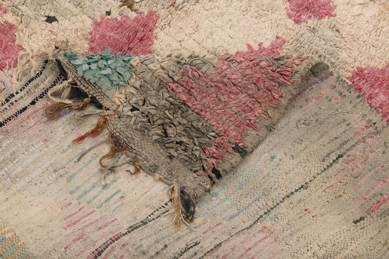 Alfombra Marroquí Bereber Boucherouite 205 x 170 cm