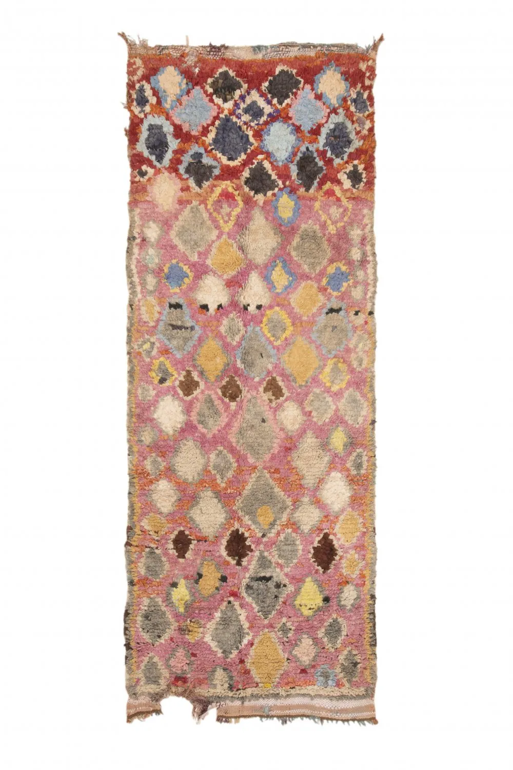 Alfombra Marroquí Bereber Boucherouite 255 x 100 cm
