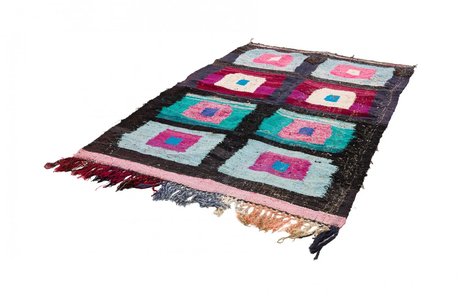 Alfombra Marroquí Bereber Boucherouite 140 x 225 cm