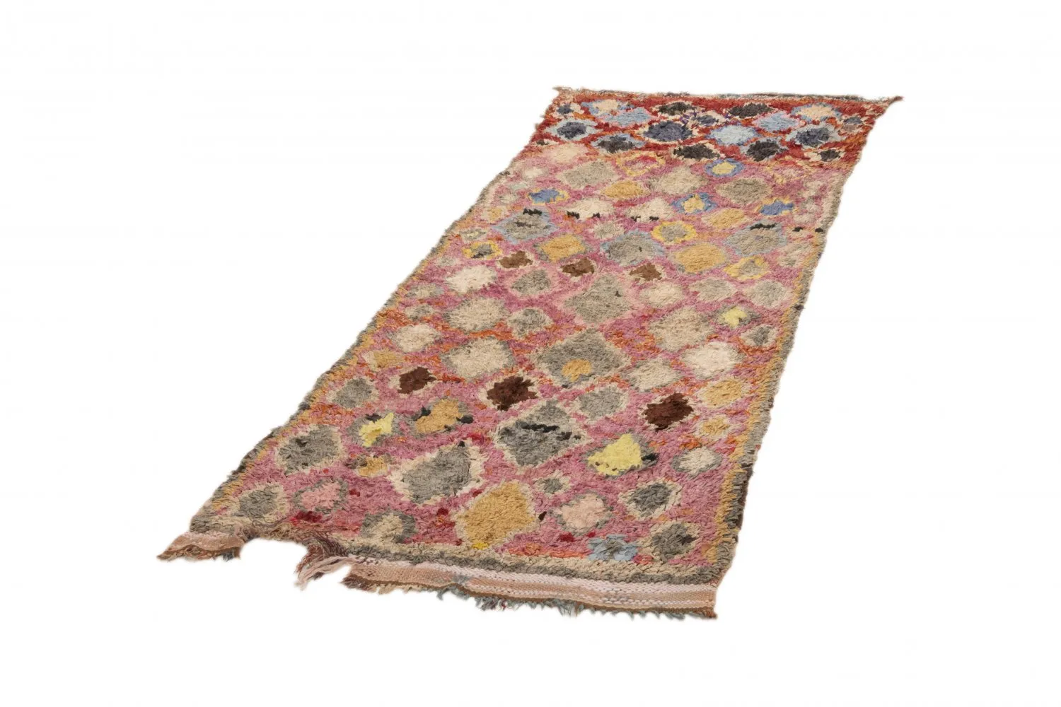 Alfombra Marroquí Bereber Boucherouite 255 x 100 cm