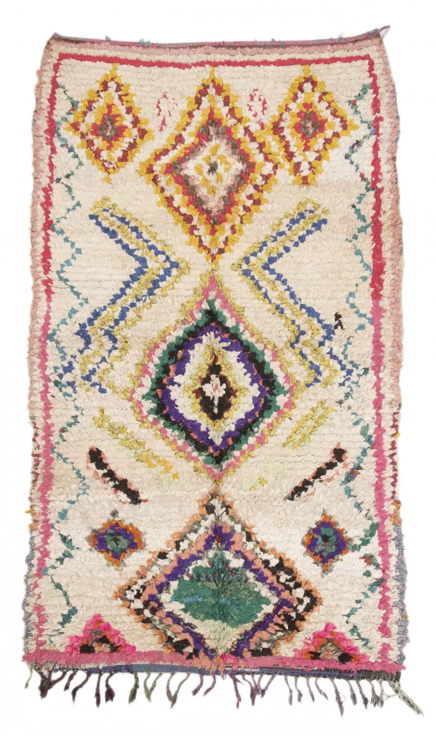 Alfombra Marroquí Bereber Boucherouite 210 x 125 cm