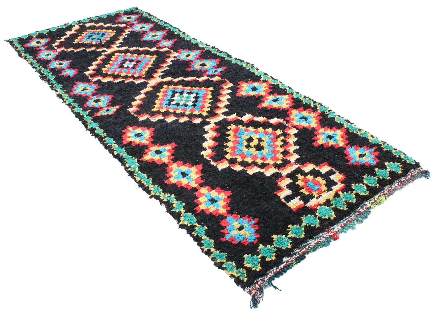 Alfombra Marroquí Bereber Boucherouite 370 x 145 cm