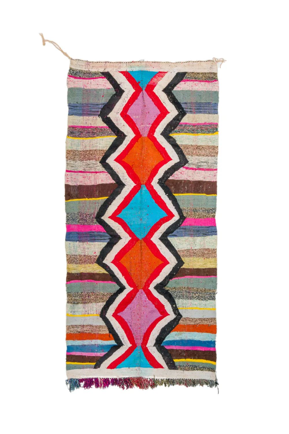 Alfombra Marroquí Bereber Boucherouite 130 x 260 cm
