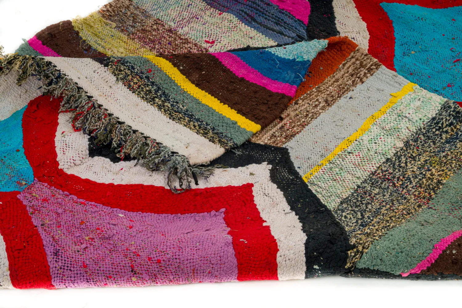 Alfombra Marroquí Bereber Boucherouite 130 x 260 cm