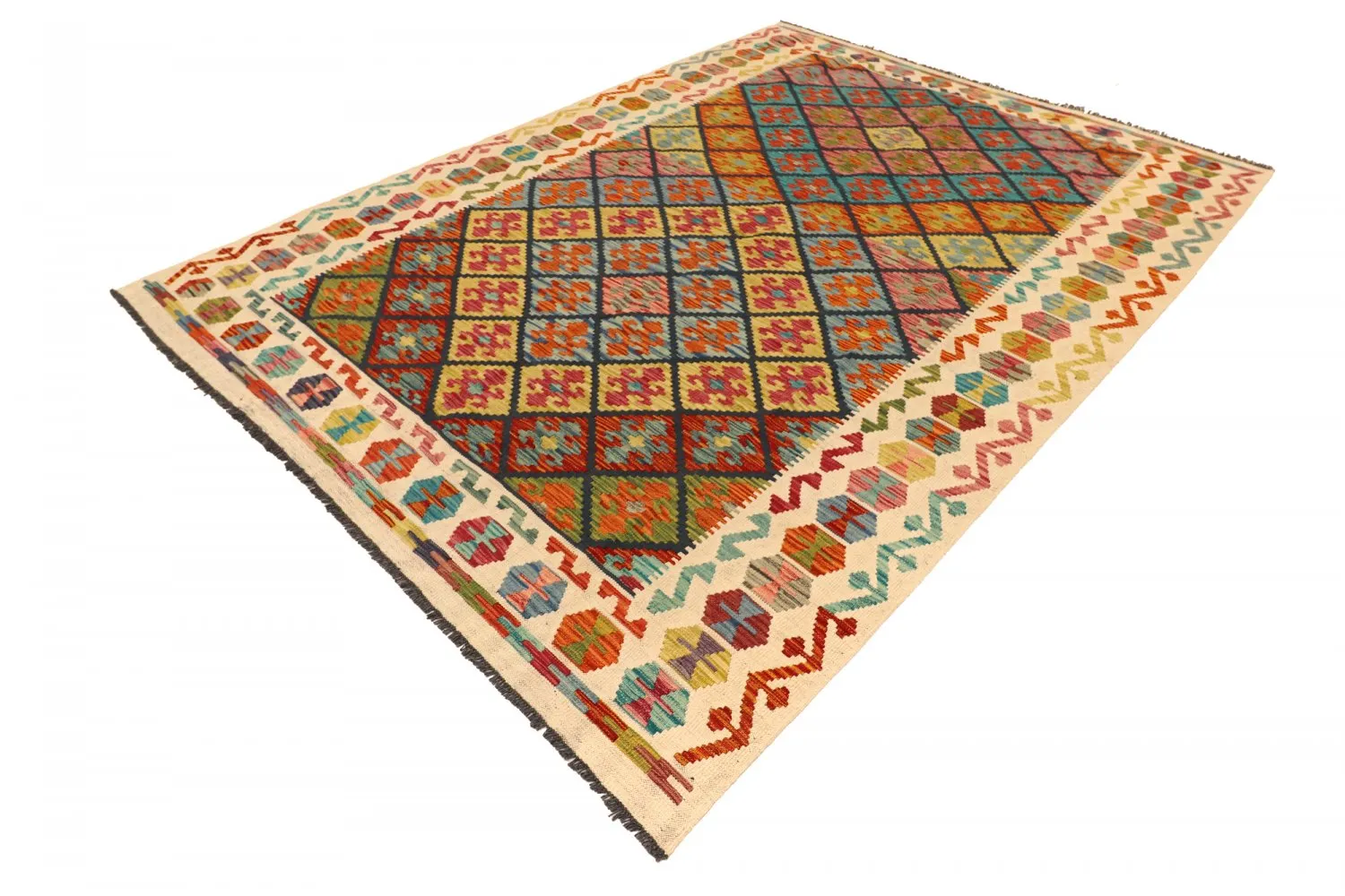 Alfombra kilim oriental 257 x 184 cm