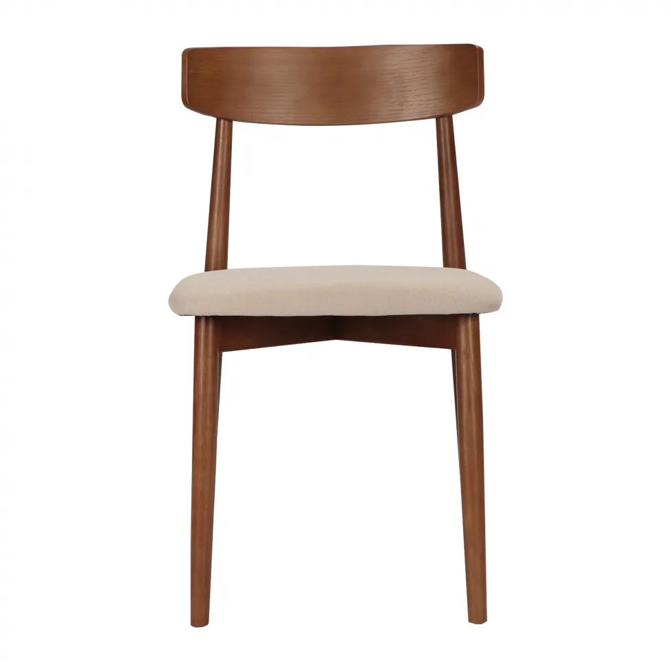 Silla - Ystad (nuez/beige) - 2 piezas