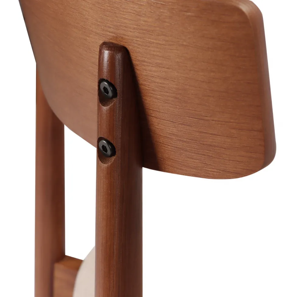 Silla - Ystad (nuez/beige) - 2 piezas