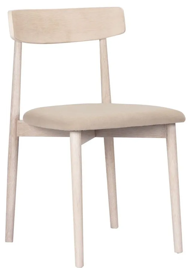 Silla - Ystad (roble blanco/beige) - 2 piezas