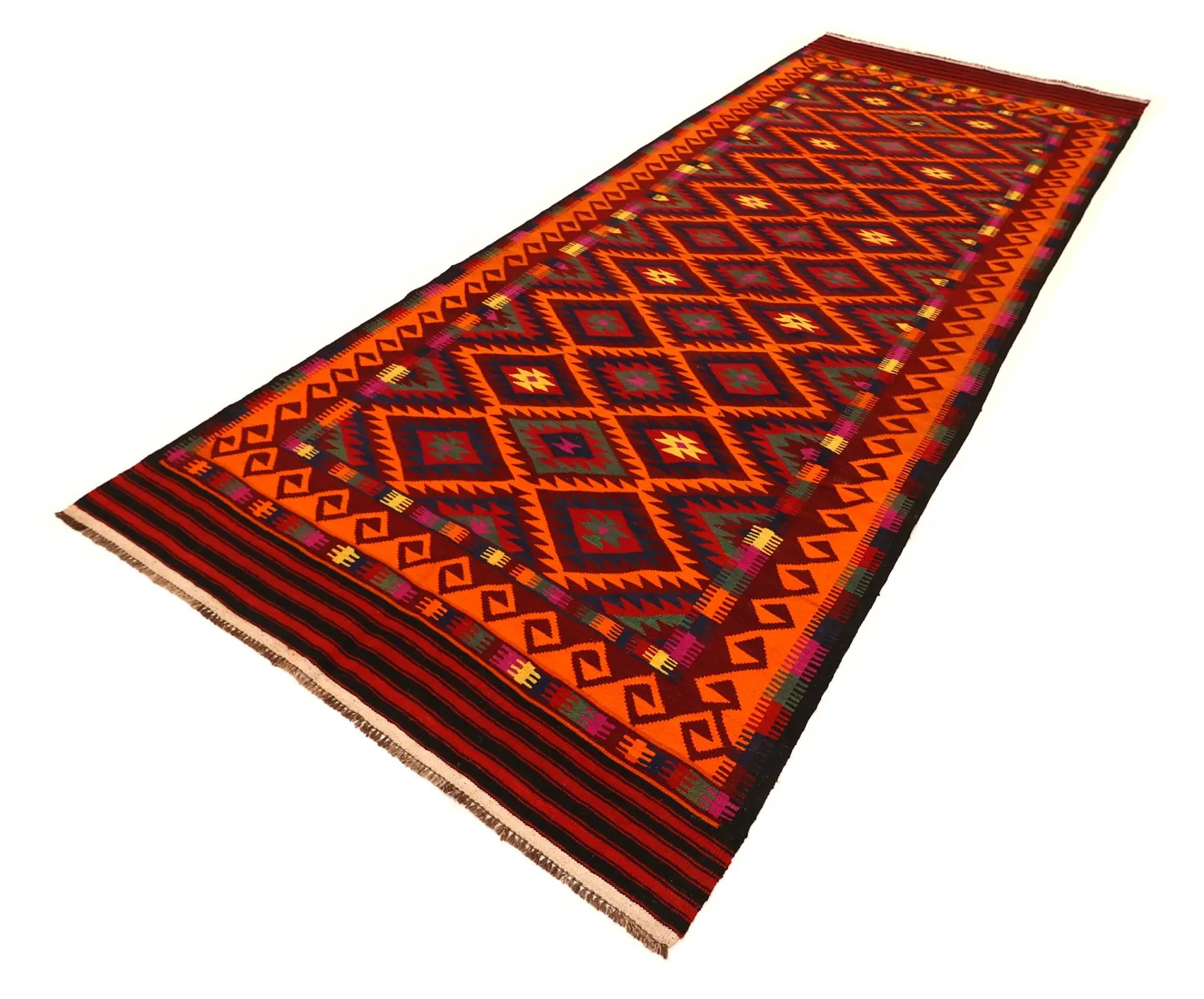 Alfombra kilim oriental 398 x 157 cm