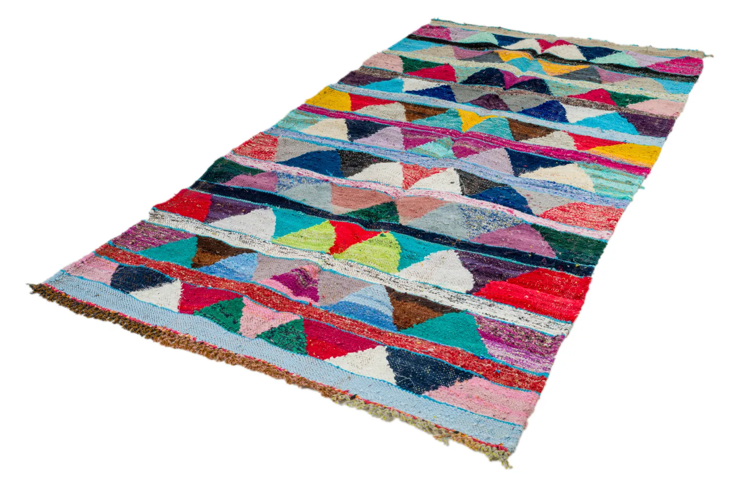 Alfombra Marroquí Bereber Boucherouite 135 x 265 cm