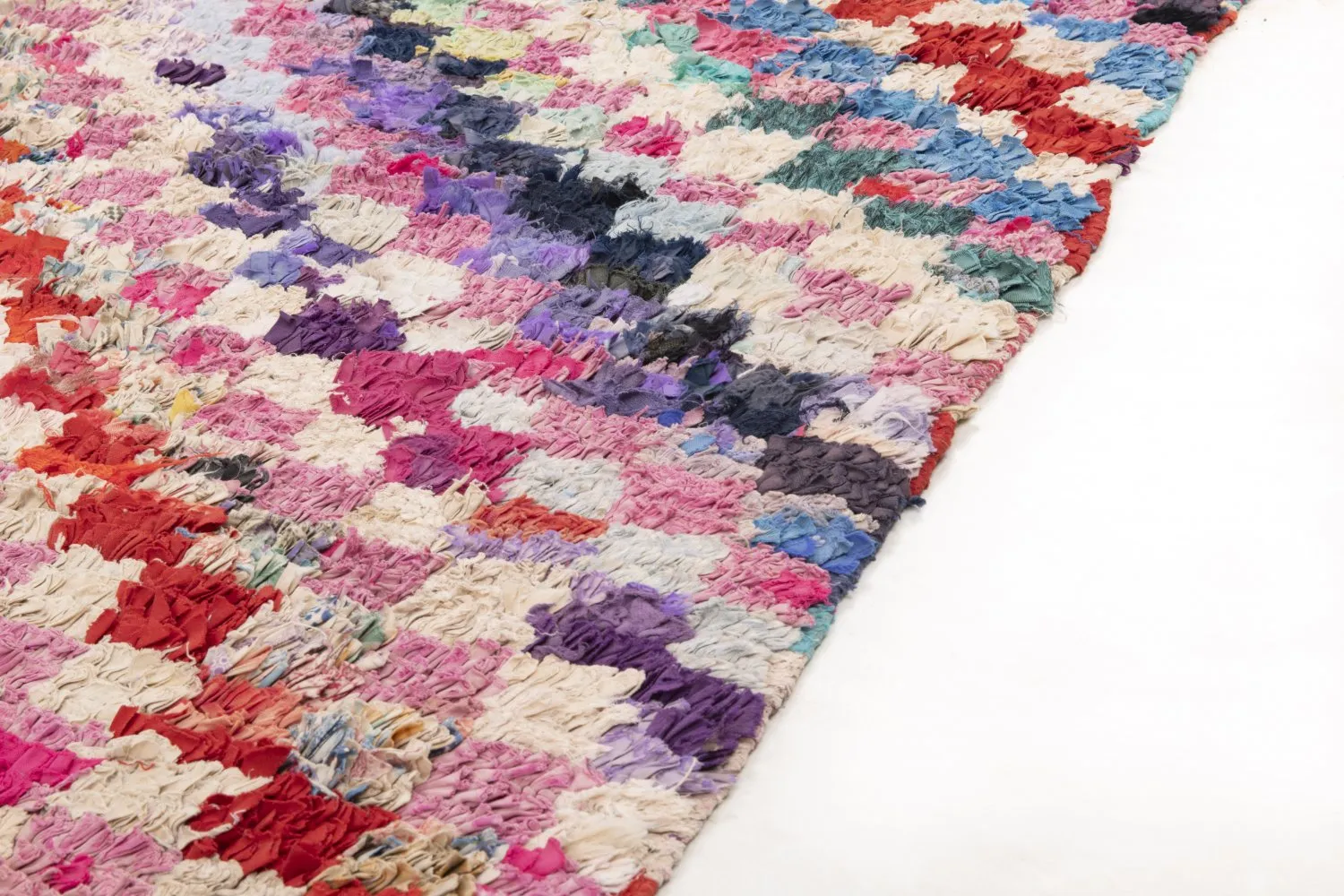 Alfombra Marroquí Berber Boucherouite 245 x 140 cm