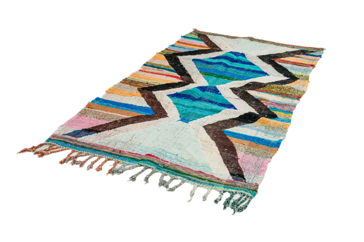 Alfombra Marroquí Bereber Boucherouite 135 x 235 cm