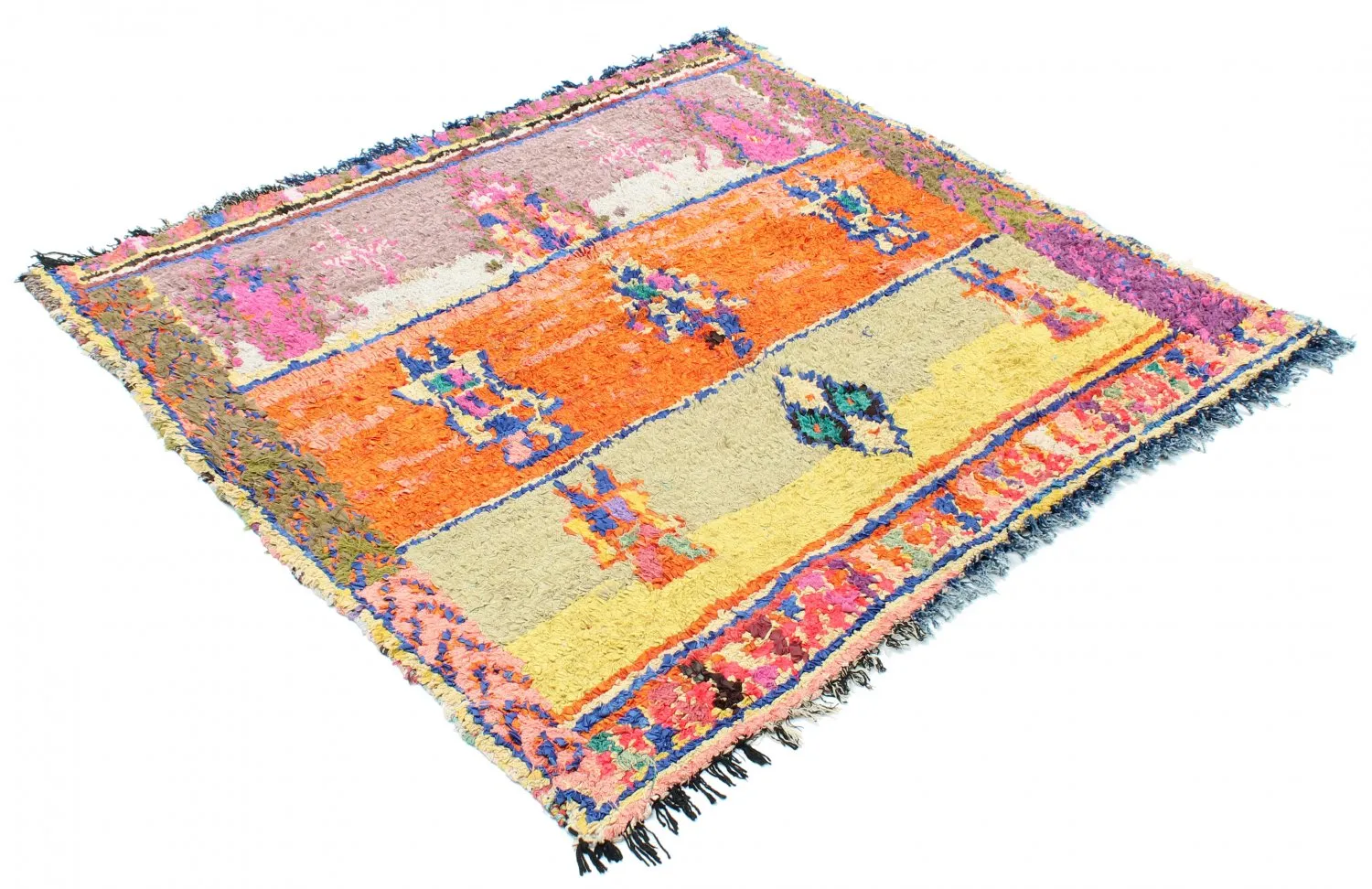 Alfombra Marroquí Bereber Boucherouite 162 x 152 cm