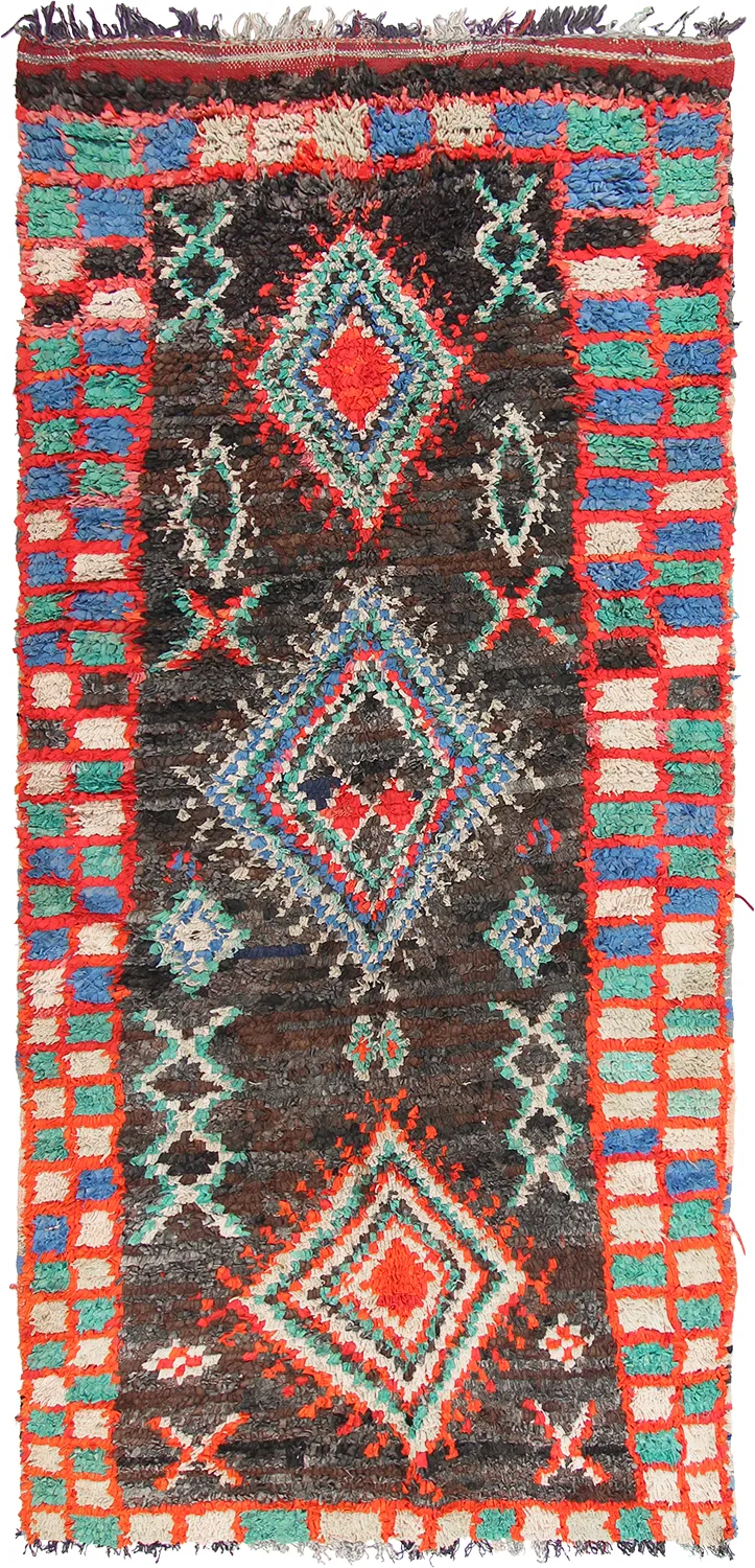 Alfombra Marroquí Bereber Boucherouite 270 x 120 cm