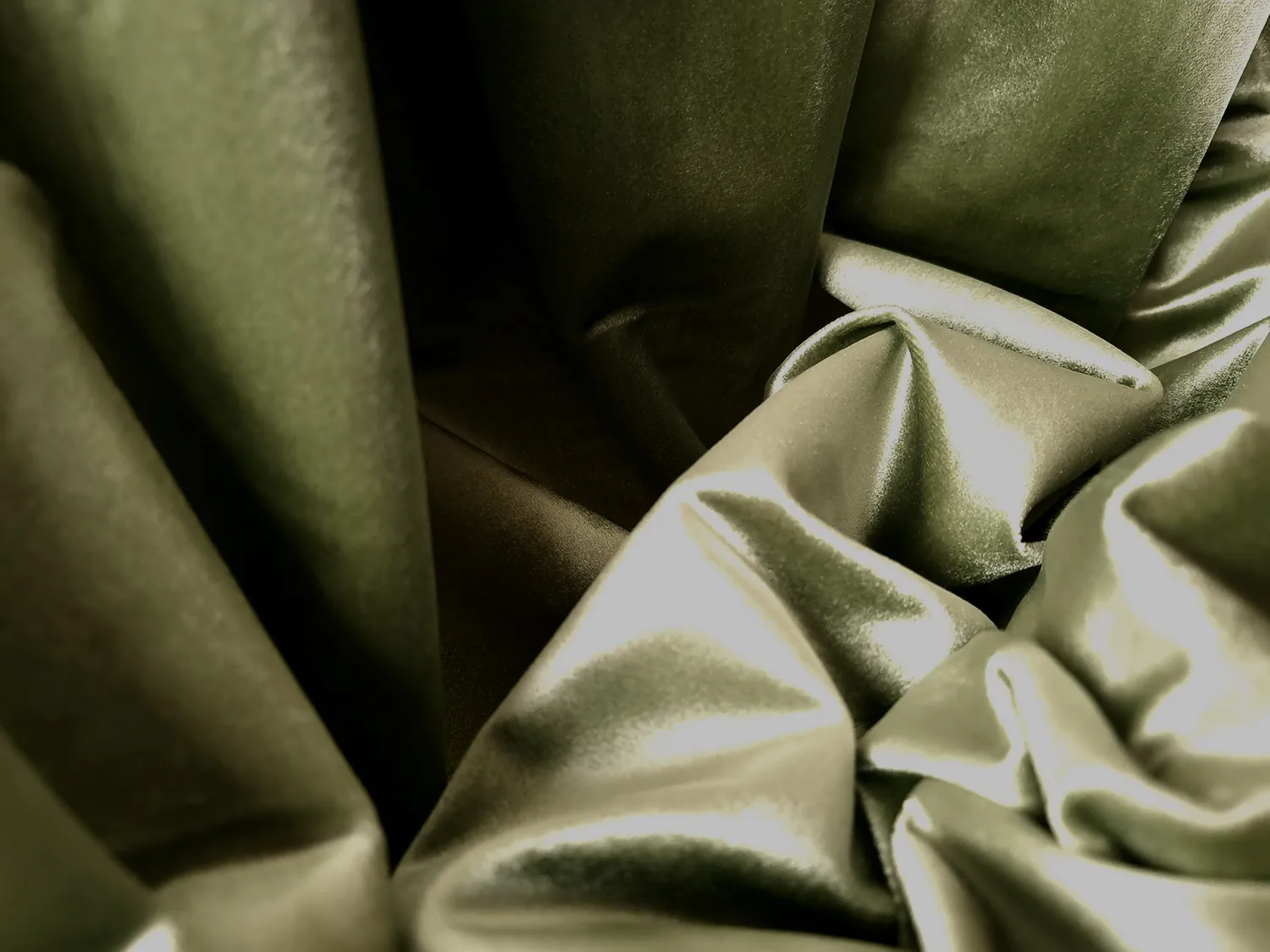 Cortinas - Cortinas de terciopelo Marlyn (bosque verde)