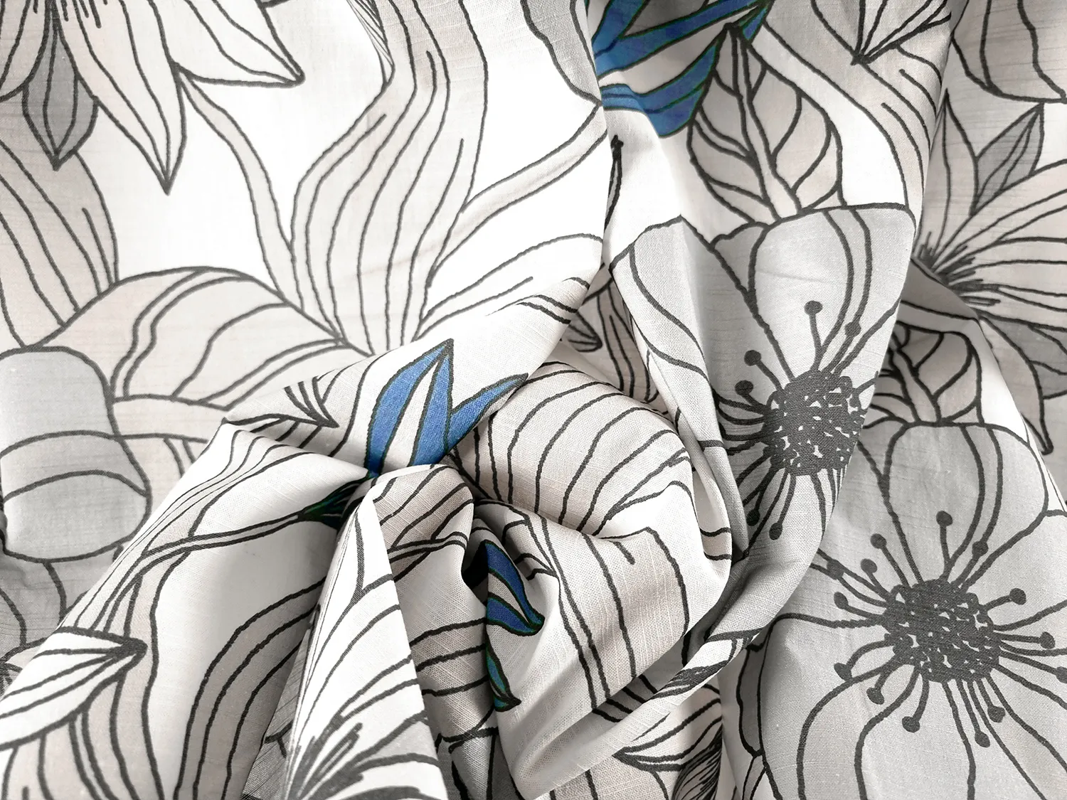 Cortinas - Cortina de algodón Aurelia (azul)