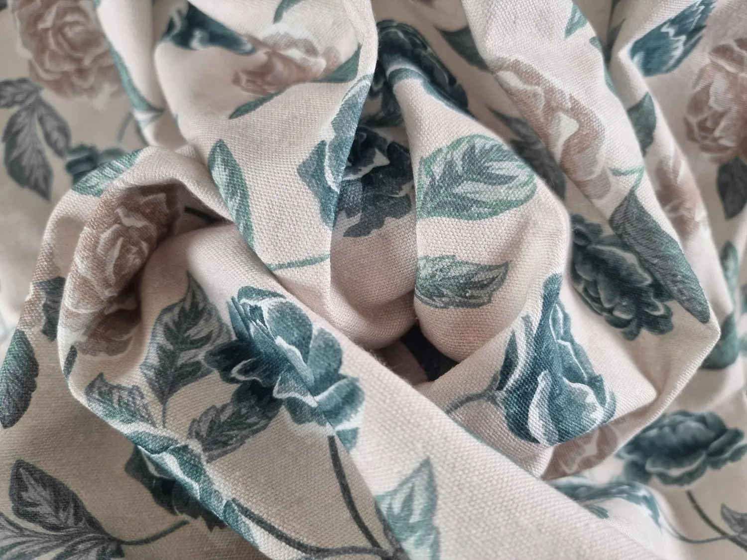 Cortinas - Cortina de algodón Wreath (azul)