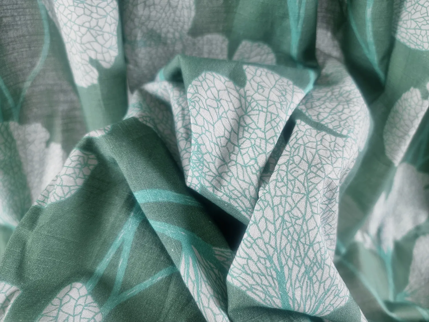 Cortinas - Cortina de algodón Abril (verde oscuro)