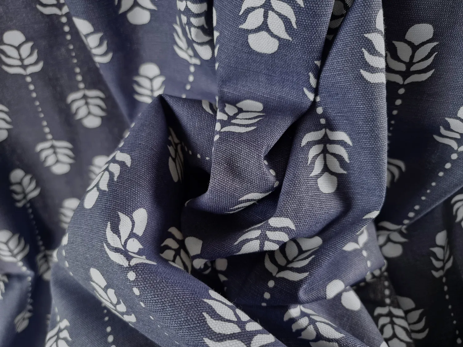 Cortinas - Cortina de algodón Sari (azul)