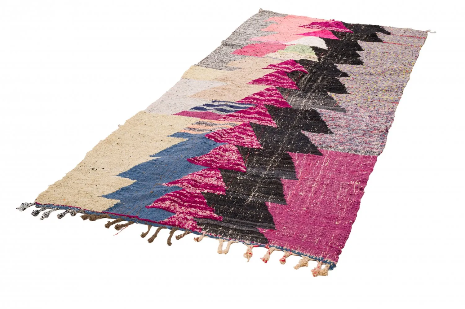 Alfombra Marroquí Bereber Boucherouite 125 x 290 cm