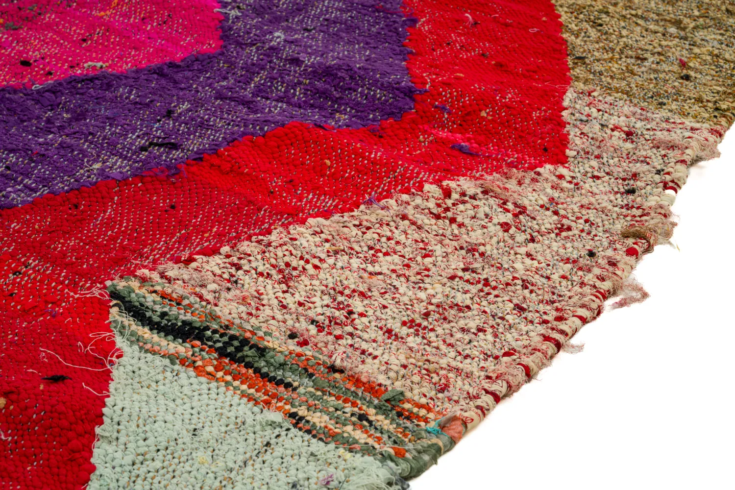 Alfombra Marroquí Bereber Boucherouite 125 x 235 cm