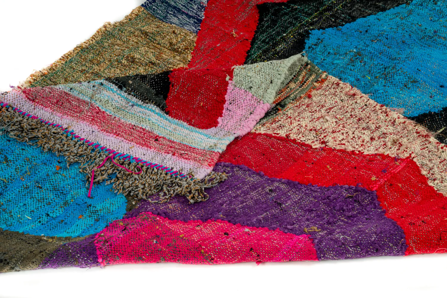 Alfombra Marroquí Bereber Boucherouite 125 x 235 cm