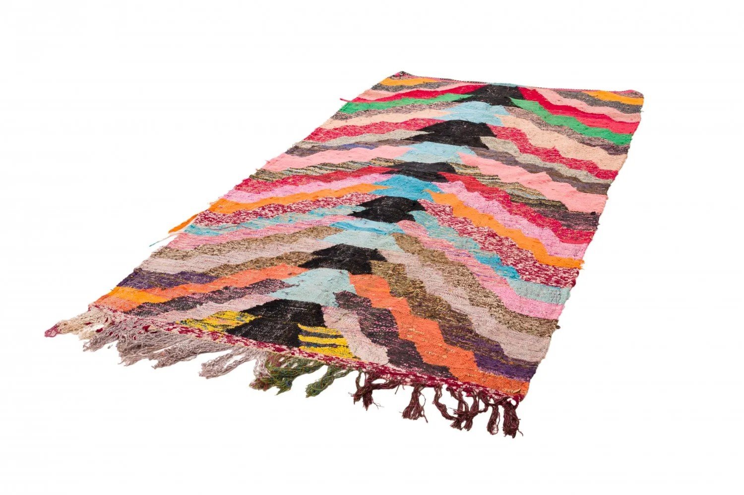 Alfombra Marroquí Bereber Boucherouite 125 x 250 cm
