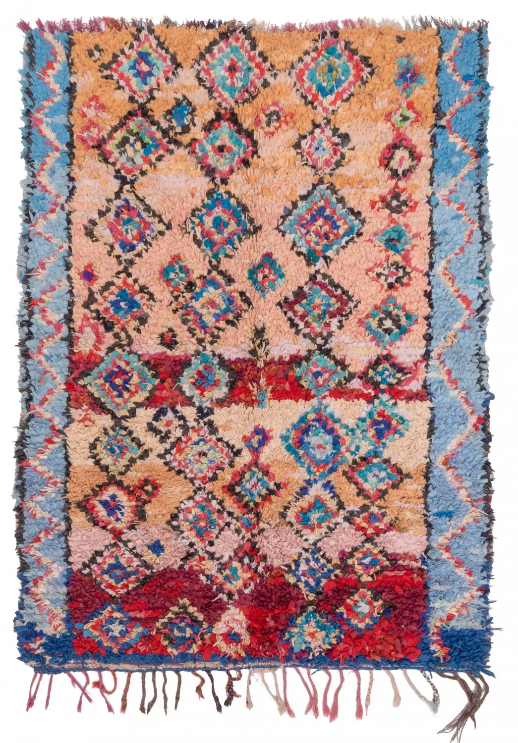 Alfombra Marroquí Bereber Boucherouite 260 x 115 cm