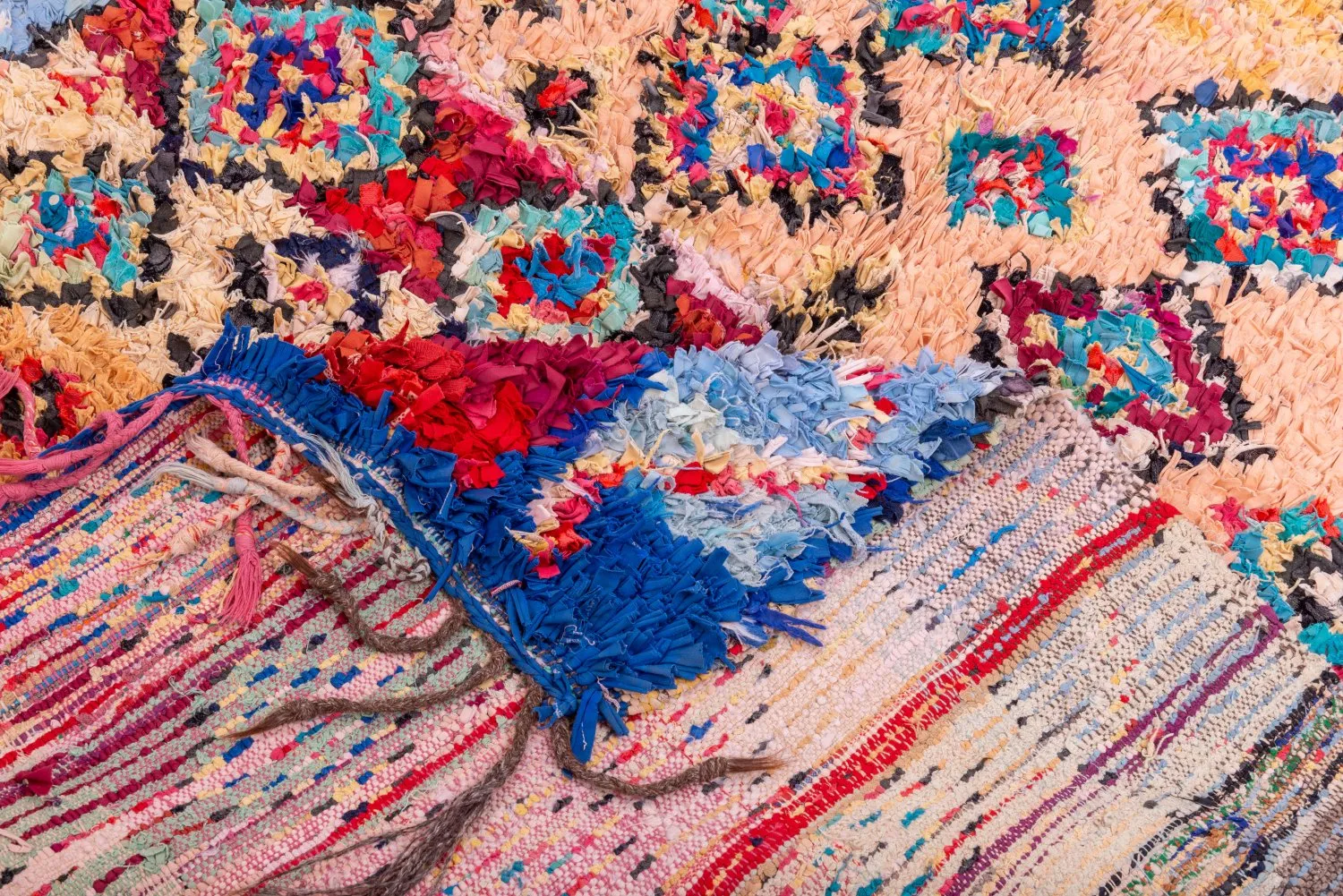 Alfombra Marroquí Bereber Boucherouite 260 x 115 cm